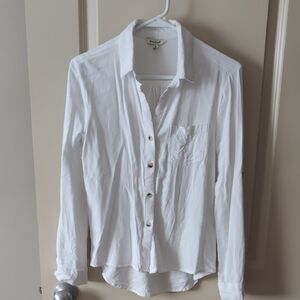 Sim & Sam White Casual Button-Down Shirt